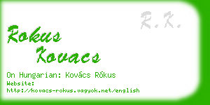 rokus kovacs business card